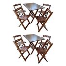 Kit 2 Conjuntos Mesa Dobrável Madeira 110x70 com 4 Cadeiras Personalizada Jack Imbuia - Tarimatã