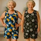 Kit 2 Conjuntos Plus Size Feminino Senhora Regata Soltinho Confortável Verão Cor:EstampadoTamanho:Único