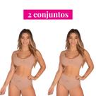 Kit 2 Conjuntos (Sutiã Amamentação +Calcinha Cós Alto Pós Parto) Sutian Algodão Reforçado Sustentação Calsinha Cintura Alta Soutien sem Bojo Amamentar