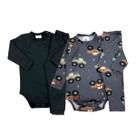 Kit 2 Conjuntos Térmicos Bebê Body e Calça Liso e Estampado - P