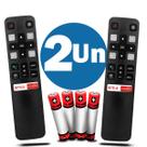 Kit 2 Controle Remoto Compatível Com Smart Tv TCL Android GloboPlay Netflix com Pilhas Inclusas