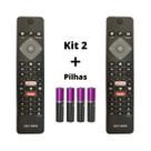 Kit 2 Controle Remoto Compatível Philips Smart Tv 4k Pilhas
