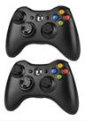 Kit 2 Controles Compatível Xbox 360 Pc Notebook Celular Com Fio Joystick