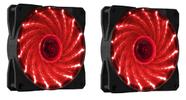 Kit 2 Cooler Fan 120mm 12cm 15 Leds Vermelho Azul Verde Branco Rosa