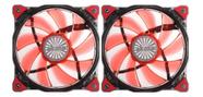 Kit 2 cooler fan gamer 12cm led vermelho ar pc gela desktop