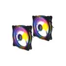 Kit 2 Cooler Fan Led Rgb Dual Gamer 12cm Silencioso 1200 Rpm Kit 2 Cooler Fan Led Rgb Dual Gamer 12cm Silencioso 1200 Rpm