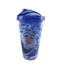 Kit 2 Copo Com Canudo E Tampa Gel Olaf Frozen 450ml - Disney