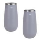 Kit 2 Copo Térmico Espumante Champagne Inox 165ml Bebida Quente Fria Cinza - 8045 Mor Kit 2 Copo Térmico Espumante Champagne Inox 165ml Bebida Quente Fria Cinza - 8045 Mor