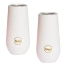 Kit 2 Copo Térmico Taça Espumante Champagne Inox 150ml Branco - Mokha