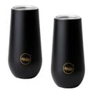 Kit 2 Copo Térmico Taça Espumante Champagne Inox a Vácuo 150ml Preto - Mokha