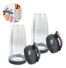 Kit 2 Copos 700ml e 2 Tampas FlipTop Para Nutribullet Select, Max, Pro e The Original Kit 2 Copos 700ml e 2 Tampas FlipTop Para Nutribullet Select, Max, Pro e The Original