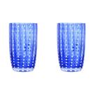 Kit 2 Copos Alto de Vidro para Água Sucos e Refrigerante Orquídea Azul 500ml Wolff