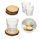 Kit 2 Copos de Whisky com Descanso Mesa Elegante