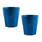 Kit 2 Copos Mini Roma Fibra Madeira Azul 300Ml