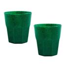 Kit 2 Copos Mini Roma Fibra Madeira Verde 300Ml