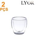 Kit 2 Copos para Café Parede Dupla de Vidro Borossilicato 70ml - 1398 - Lyor