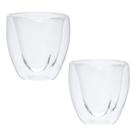 Kit 2 Copos Parede Dupla Coração 250ml Sem Alça Em Borossilicato Para Bebidas Quentes Frias Chá Café Sucos Suporta Até 180ºC
