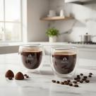 Kit 2 Copos Vidro Duplo Café Chá Isolante Térmico 90ml Transparente