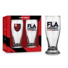 Kit 2 Copos Vidro Tulipa Vidro Chopp Flamengo Oficial 200ml