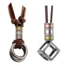 Kit 2 Cordão Colar Masculino Casual Legítimo Argolas + Cubo