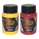 Kit 2 Cores Tinta Chalk Supremo Gliart 100ml - Alta cobertura para arte e artesanato. Cor:Amarelo Gema + Vermelho Dark Kit 2 Cores Tinta Chalk Supremo Gliart 100ml - Alta cobertura para arte e artesanato. Cor:Amarelo Gema + Vermelho Dark