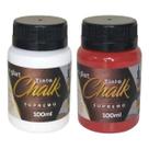 Kit 2 Cores Tinta Chalk Supremo Gliart 100ml - Alta cobertura para arte e artesanato. Cor:Branco + Vermelho Dark