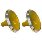 Kit 2 Corneta Cone Curto Rosca Bocal Alumínio Amarelo 14-25 Som