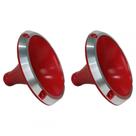 Kit 2 Corneta Cone Curto Rosca Bocal Alumínio Vermelho 14-25 Som