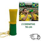 Kit 2 Corneta Pequena Brasil Verde E Amarela 16cm