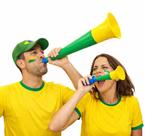 Kit 2 Cornetas Brasil Copa Torcida Vuvuzela Torcedor