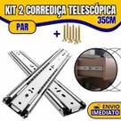 Kit 2 Corrediça Telescópica Light 35cm Zincada H35 Trilha Para Gaveta Armário Gavetas 30kg 1 Par