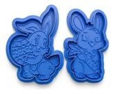 Kit 2 Cortador De Biscoito Páscoa Quadrado 9cm Azul