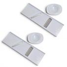 Kit 2 Cortador Ralador Fatiador Dupla Face Alimentos Inox Kit 2 Cortador Ralador Fatiador Dupla Face Alimentos Inox