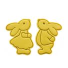 Kit 2 Cortadores Casal Coelho e Coelha da Páscoa 7CM