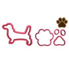 Kit 2 cortadores Pasta Doce Impresso Festa Animal Infantil Cachorro Basset Salsicha Pata Dog Kit 2 cortadores Pasta Doce Impresso Festa Animal Infantil Cachorro Basset Salsicha Pata Dog
