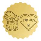 Kit 2 Cortadores Pug com Gorro Coração i love Pugs