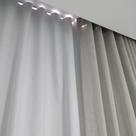 Kit 2 Cortinas Voil Gaze De Linho+blackout 100% Trilho Suíço Duplo 9,00x2,24 + 3,00x2,24