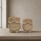 Kit 2 Corujas Decorativas Efeito Crochê Bege para Sala e Quarto VÁRIAS VARIEDADES