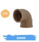 Kit 2 Cotovelo Joelho 1 1/2 x 90 50mm Soldável Marrom