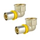 Kit 2 Cotovelos Fêmea P/ Gás Pex 16mm Forno Fogão Cook Top Kit 2 Cotovelos Fêmea P/ Gás Pex 16mm Forno Fogão Cook Top