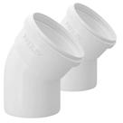 Kit 2 Cotovelos Joelho Esgoto 50mm 2 Polegadas Branco 45