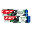 Kit 2 Creme Dental Colgate Extracts Carvão Ativado e Menta 140g