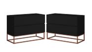 Kit 2 Criados Eros 60cm Estilo Industrial com Base De Ferro Preto/Cobre