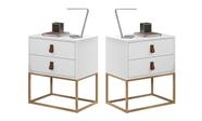 Kit 2 Criados Unic 45cm Com Pés De Ferro Dourado