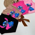 kit 2 Croped regata Stitch infantil moda blogueira