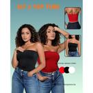 Kit 2 Cropped Top sem alça Faixa Blusa Feminino Forrado