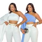 Kit 2 Croppeds Feminino Um Ombro só Estilo Boho Elegante