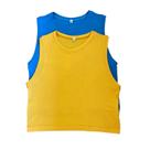 Kit 2 Croppeds Femininos Verão em Viscolycra Azul e Amarelo