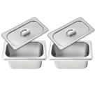 Kit 2 Cubas Com Tampa Gastronômica Aço Inox Para Buffet Rechaud Self Service Restaurante KeHome Kit 2 Cubas Com Tampa Gastronômica Aço Inox Para Buffet Rechaud Self Service Restaurante KeHome