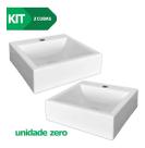 Kit 2 Cubas De Sobrepor Banheiro Marmorite 32x30cm Topázio